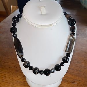 Jay King Black Lace Stone multishape bead necklace
